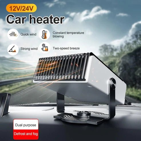 Portable 2-in-1 Car Heater & Defroster – Fast Heat, Low Noise, 180° Rotation