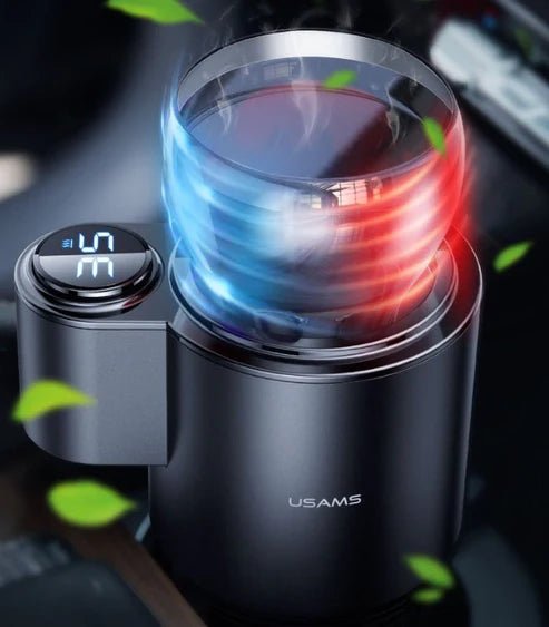 USAMS Smart Car Heating & Cooling Cup – Digital Display
