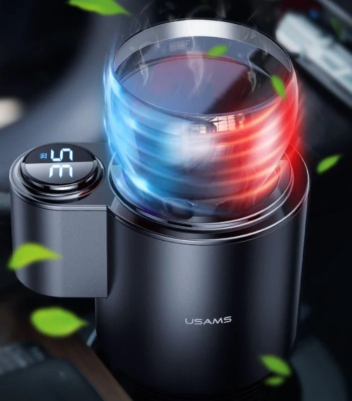 USAMS Smart Car Heating & Cooling Cup – Digital Display