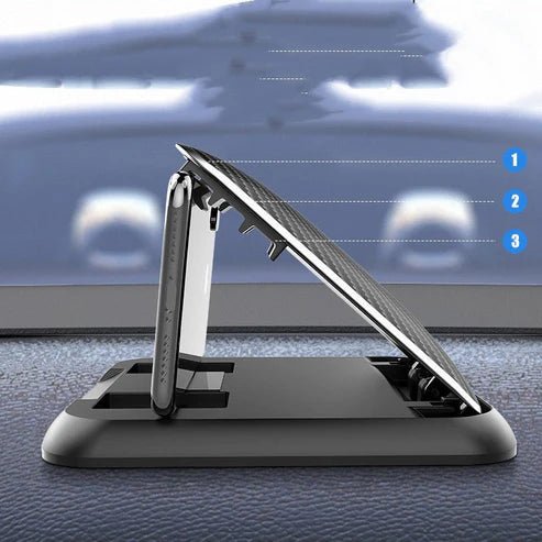 Carbon Fiber Texture Silicone Car Dashboard Center Console Navigation Phone Holder